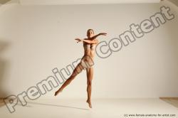 Underwear Gymnastic poses Woman White Moving poses Slim long blond Dynamic poses Academic